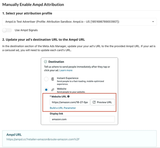 Step 4 - Meta manual attribtution