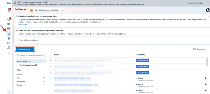 audience set up - step 1
