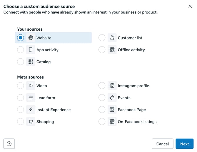 audience set up - step 2